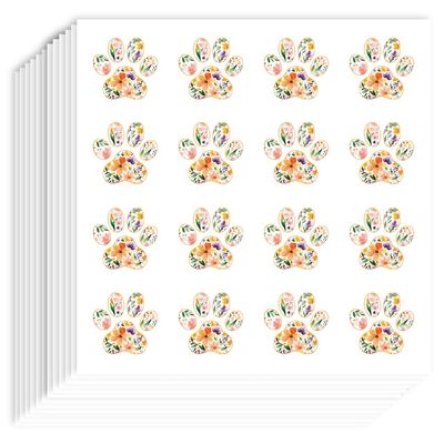 AHANDMAKER 192 Pcs Dog Paw Flower Stickers