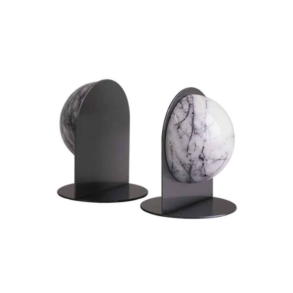 Decorative Marble-Patterned Bookends for Desk and Home