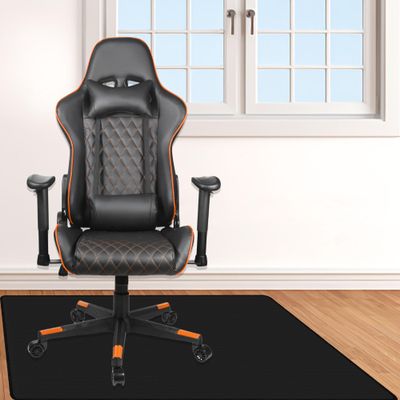 Office Chair Mat 85 x 135 cm, Black, for Hard Floors, Laminate and Tile