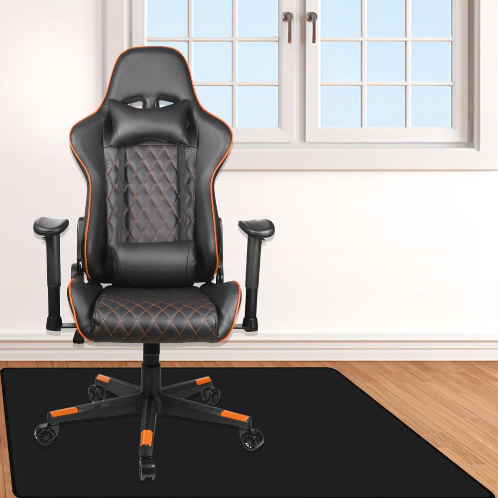 Office Chair Mat 85 x 135 cm, Black, for Hard Floors, Laminate and Tile