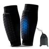 BacJueSin Soccer Shin Guards for Kids and Adults, Breathable Nylon, Honeycomb Design, Anti-Slip (L) view 1