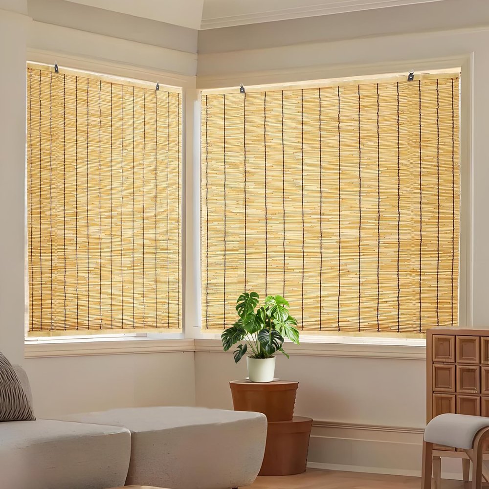Natural Bamboo Roller Shade for Outdoor Use