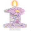 1st Birthday Candle Girl Purple Glitter view 1