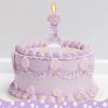 1st Birthday Candle Girl Purple Glitter view 4
