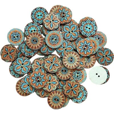 Muteitt 100 Round Wooden Buttons for Crafts