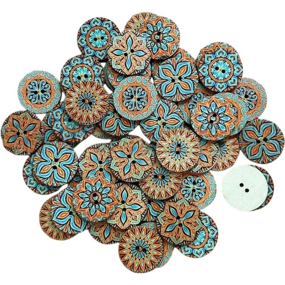 Muteitt 100 Round Wooden Buttons for Crafts
