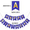 jijAcraft Pre-Made Happy Birthday Banner: Royal Blue Gold view 2