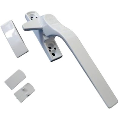 Plastic-Steel Door and Window Handle, Flat Glass Window Handle, 7-Style Lock, WC Window Handle (Right, White)