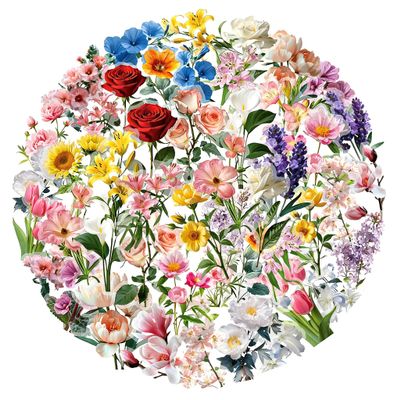100 Transparent Flower Stickers