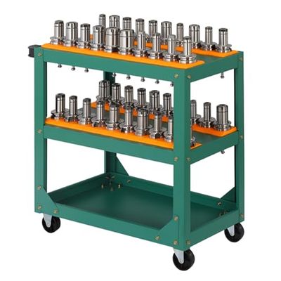 Rugged CNC Tool Holder Service Cart with Wheels and Handle for Garage and Workshop