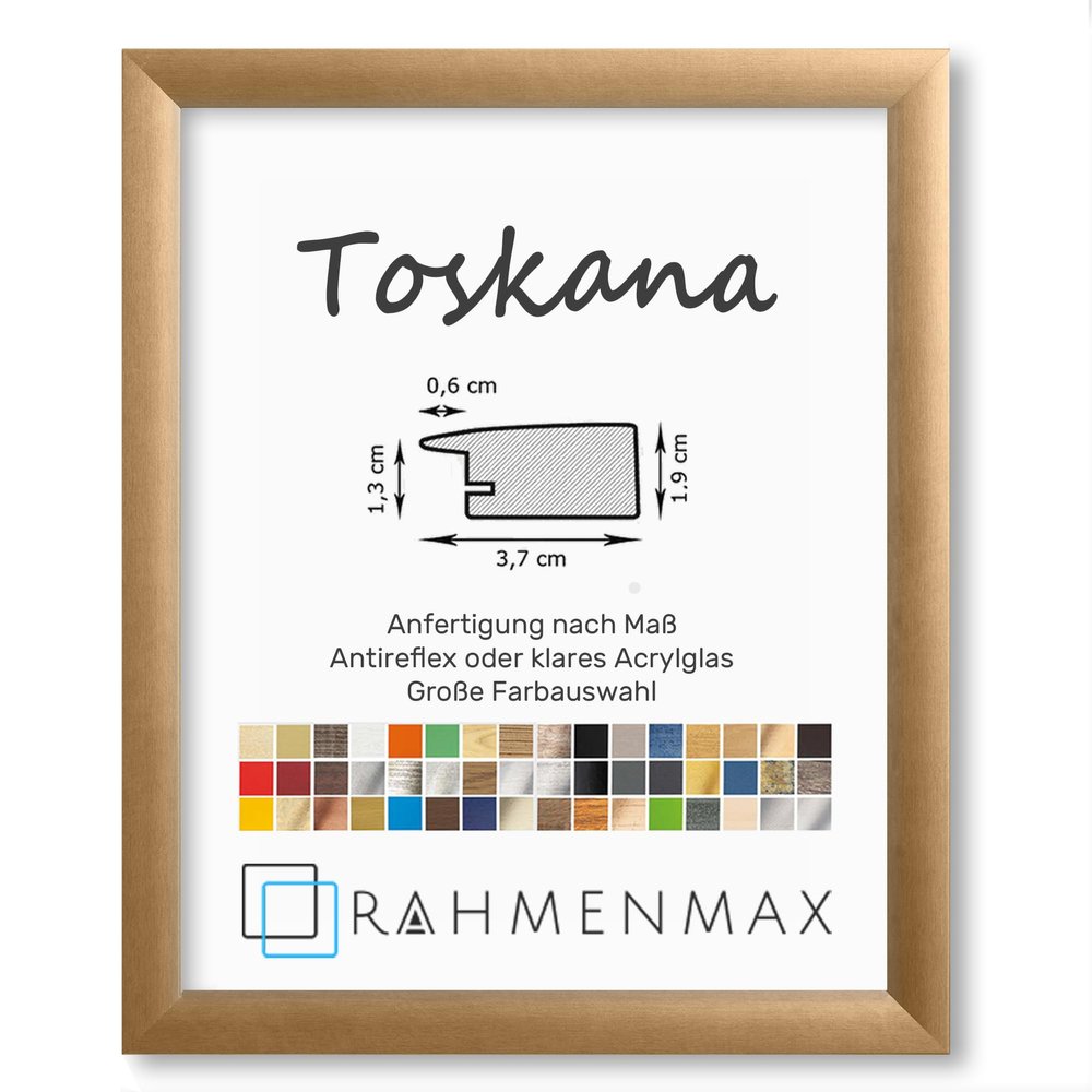 RahmenMax Toskana MDF Picture Frame, Bronze, for 66 x 80 cm Images