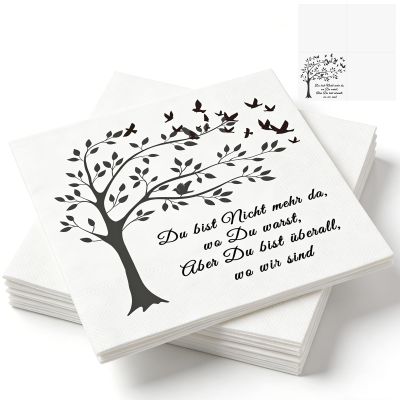 Funeral Napkins, Black & White, 20 Pack