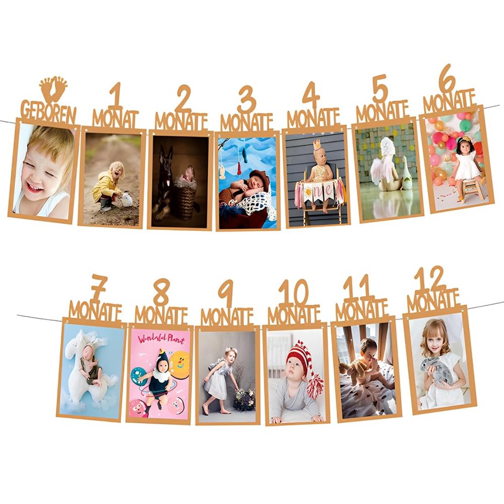 JIRVEX Photo Banner 1st Birthday Girl
