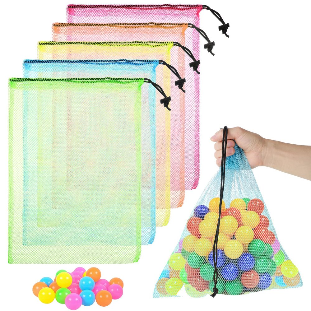 5-Pack Drawstring Mesh Bags