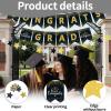 Graduation Banner Set - Black and Gold Congrats Grad view 3
