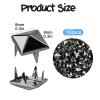 PDKKFF 150 Pcs Square Metal Studs, 8mm Black Pyramid Rivets view 2