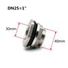 1 Pc 304 SS BSP Female-Thread Bulkhead Pipe Fitting, 1/4 to 2 in, for Water Tank Holes and Drainage Systems (DN25) view 2