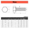 Black Nylon Hex-Head Bolt, Nut and Washer Set, 30 mm, M10, 10 Pieces view 2