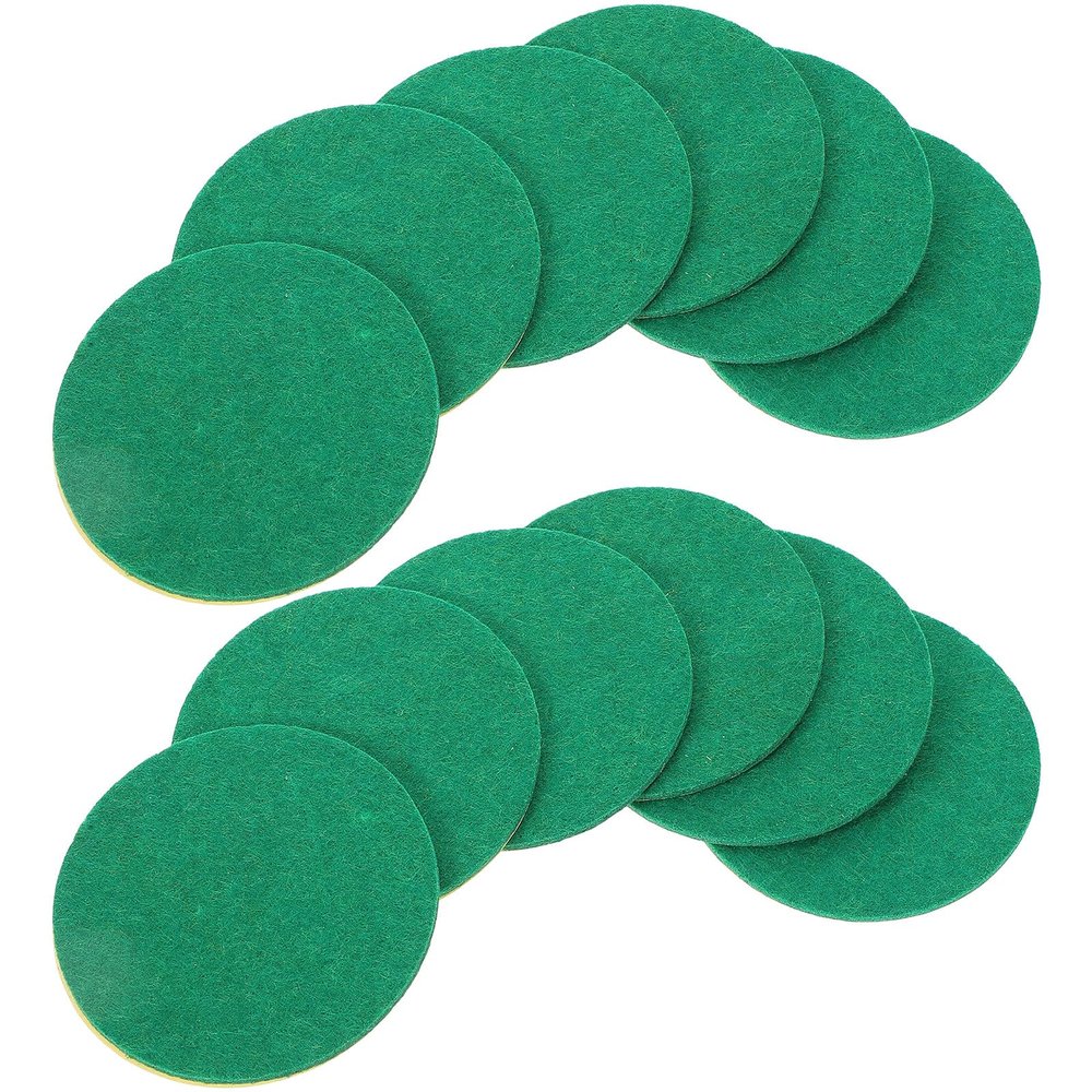 DOITOOL 12-Piece 59 mm Round Felt Pusher Pads for Small Air Hockey Tables, Green
