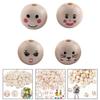 Round Wooden Beads, Set of 10, 20 mm Size, Fun Face Print, Ideal for Children's Jewelry and Accessories (Cat Face) view 2