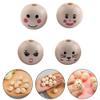 Round Wooden Beads, Set of 10, 20 mm Size, Fun Face Print, Ideal for Children's Jewelry and Accessories (Cat Face) view 3