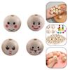 Round Wooden Beads, Set of 10, 20 mm Size, Fun Face Print, Ideal for Children's Jewelry and Accessories (Cat Face) view 4