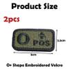 2-Pack Blood Type Patch with Velcro, O+ Positive, Tactical Olive Green view 2