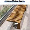 Indoor Window Sill Extension and Plant Stand, Adjustable, Drill-Free, Wooden, 150 x 30 x 50 cm view 3