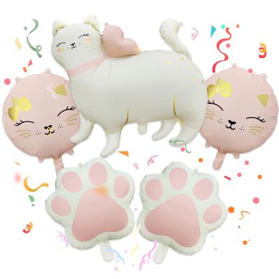 5 Cat Decor Balloons for Birthday