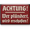 LANOLU Funny Refrigerator Magnets - Warning: Thief Will Be Shot! view 1