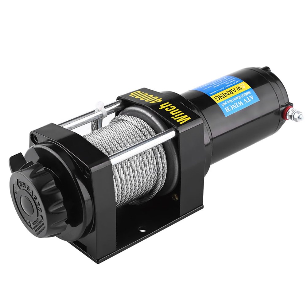 Akozon 4000 lb 12V Electric Winch with 15 m Steel Cable