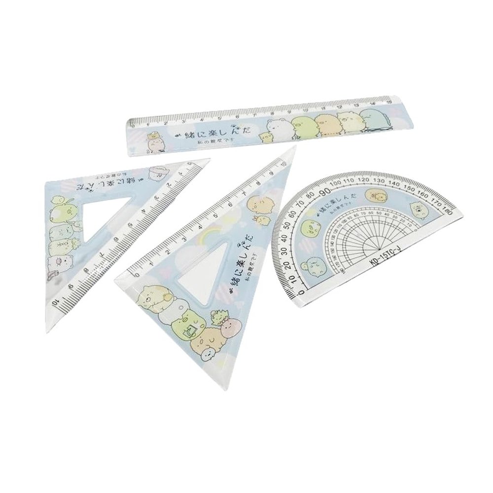 YIXANNX 4-Piece Set Ruler DIY Craft Protractor Drawing Tool