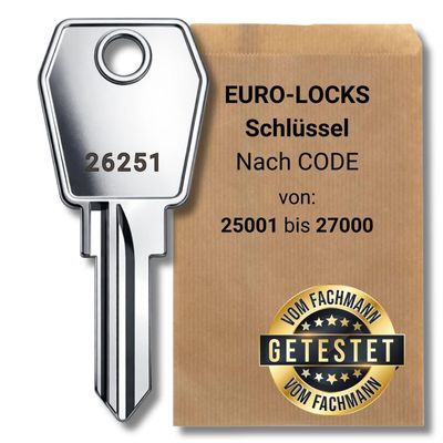 bayesen Replacement Key for Euro-Locks, Code 25001–27000, [25716]