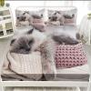 ZKTCYC Girls' Fitted Sheet 160 x 200 cm, Up to 30 cm Deep, Ragdoll Cat Design, Microfiber Set with 80 x 80 cm Pillowcase view 1