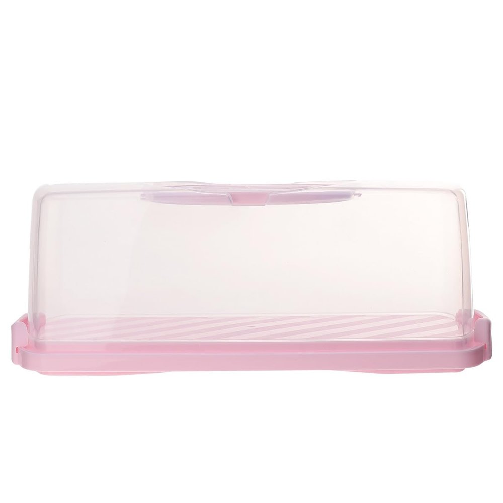 FOMIYES Pink PP Bread Box with Handle and Lid for Christmas Parties
