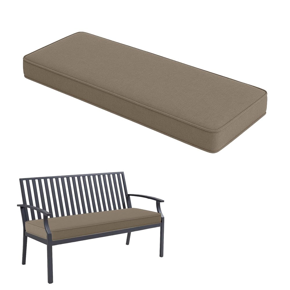 Linen Bench Cushion with Foam Padding, Black Coffee, 200 x 50 x 5 cm
