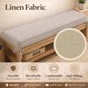 Linen Bench Cushion with Foam Padding, Black Coffee, 200 x 50 x 5 cm view 2