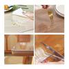 Grease-Resistant PVC Table Protector, 37 x 75 cm, Clear, Wipeable, Cuttable, Rounded Corners view 2