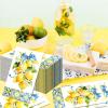 40x Lemon Design Napkins 11x20cm view 3