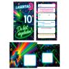 12 Laser Tag Invitations for a 10th Birthday with Envelopes, Favor Bags, Stickers, Bookmarks and Battleship Game Sheets view 2