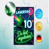 12 Laser Tag Invitations for a 10th Birthday with Envelopes, Favor Bags, Stickers, Bookmarks and Battleship Game Sheets view 3