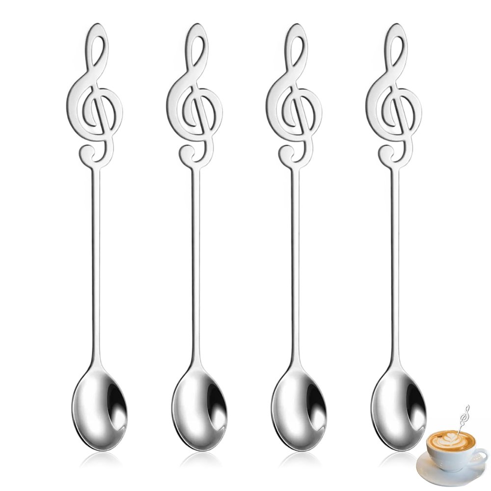 4-Piece Music Note Dessert Spoon Set