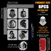 FINGERINSPIRE 6-Piece Knight Helmet Stencil Set with Brush 10x10cm view 2