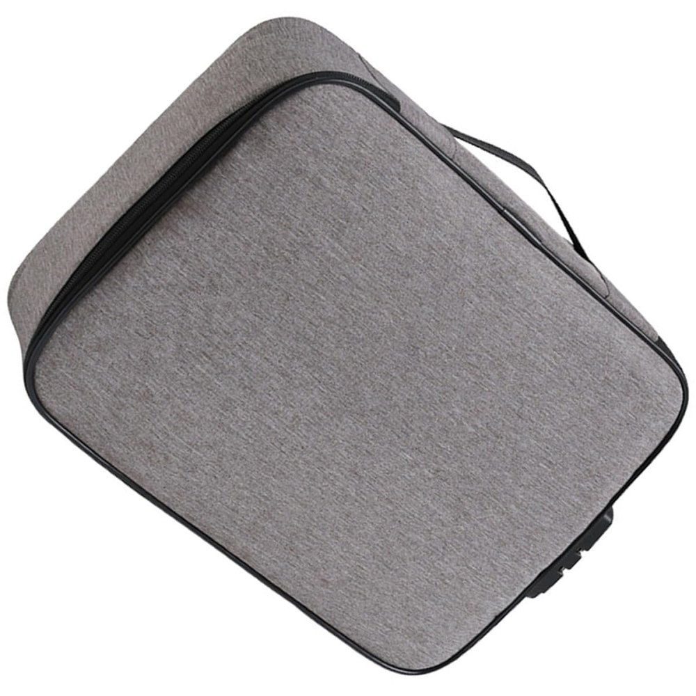Abaodam Gray Multi-Compartment Document Organizer with Combination Lock
