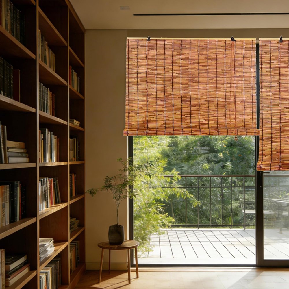 Natural Bamboo Roller Shade for Outdoor Use