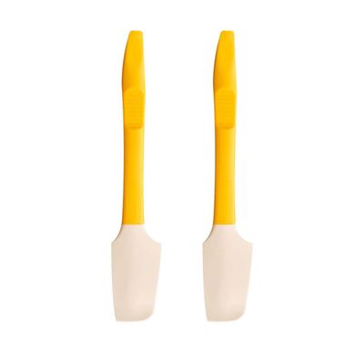 Heat-Resistant Silicone Scraper Set, 185 x 35 mm, Yellow, 2 Pieces