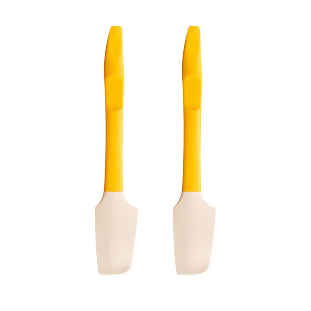Heat-Resistant Silicone Scraper Set, 185 x 35 mm, Yellow, 2 Pieces