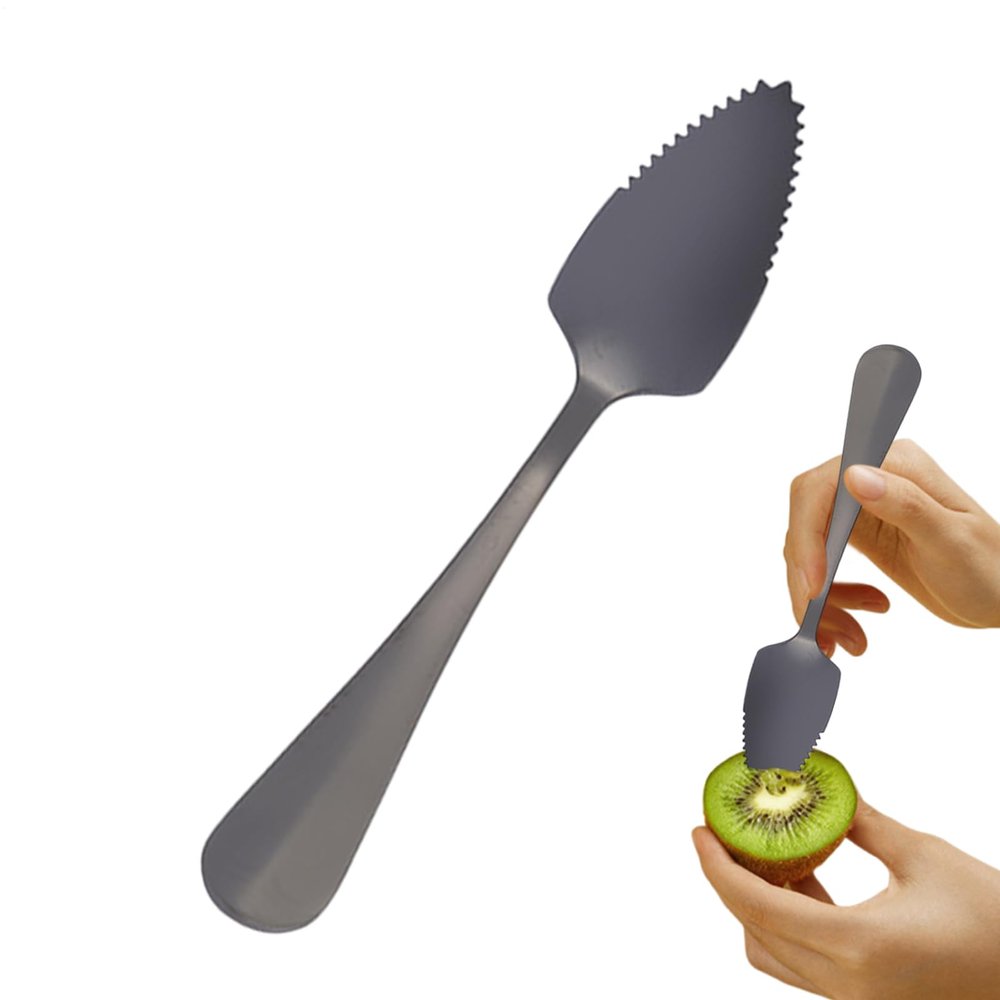 Dessert Spoon, Serrated Tool for Digging | Stainless Steel Spoon for Fruit Salad Snack Dessert