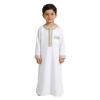 Boys' Arabic Thobe Muslim Prayer Robe, Long Sleeve, White, 4Y view 1