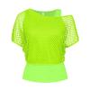 Women's Neon Mesh Off-Shoulder Top, 80s/90s Costume view 4